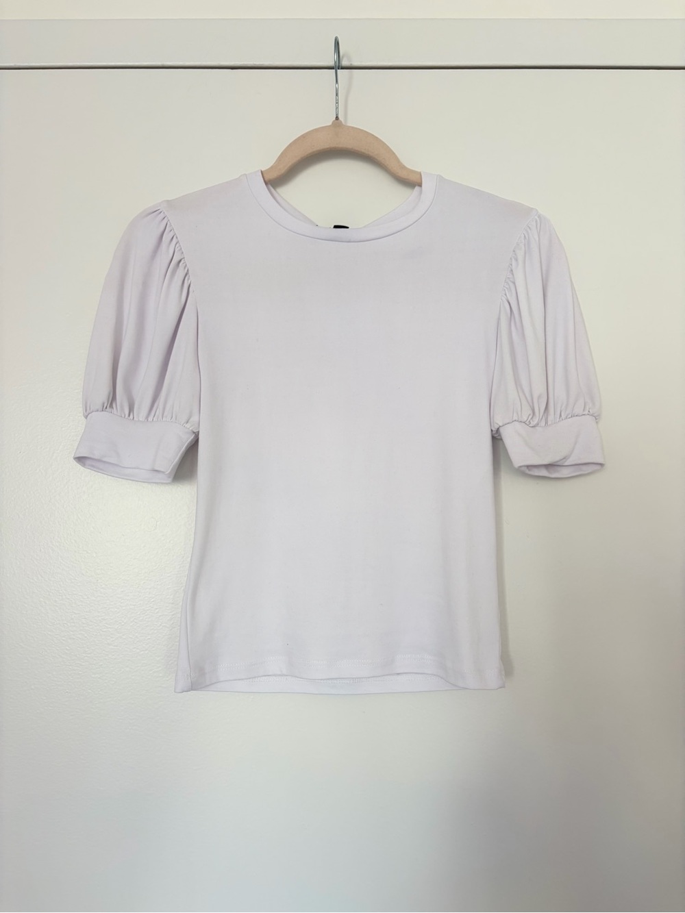 NWT Aqua White Puff Sleeve Crewneck Tee